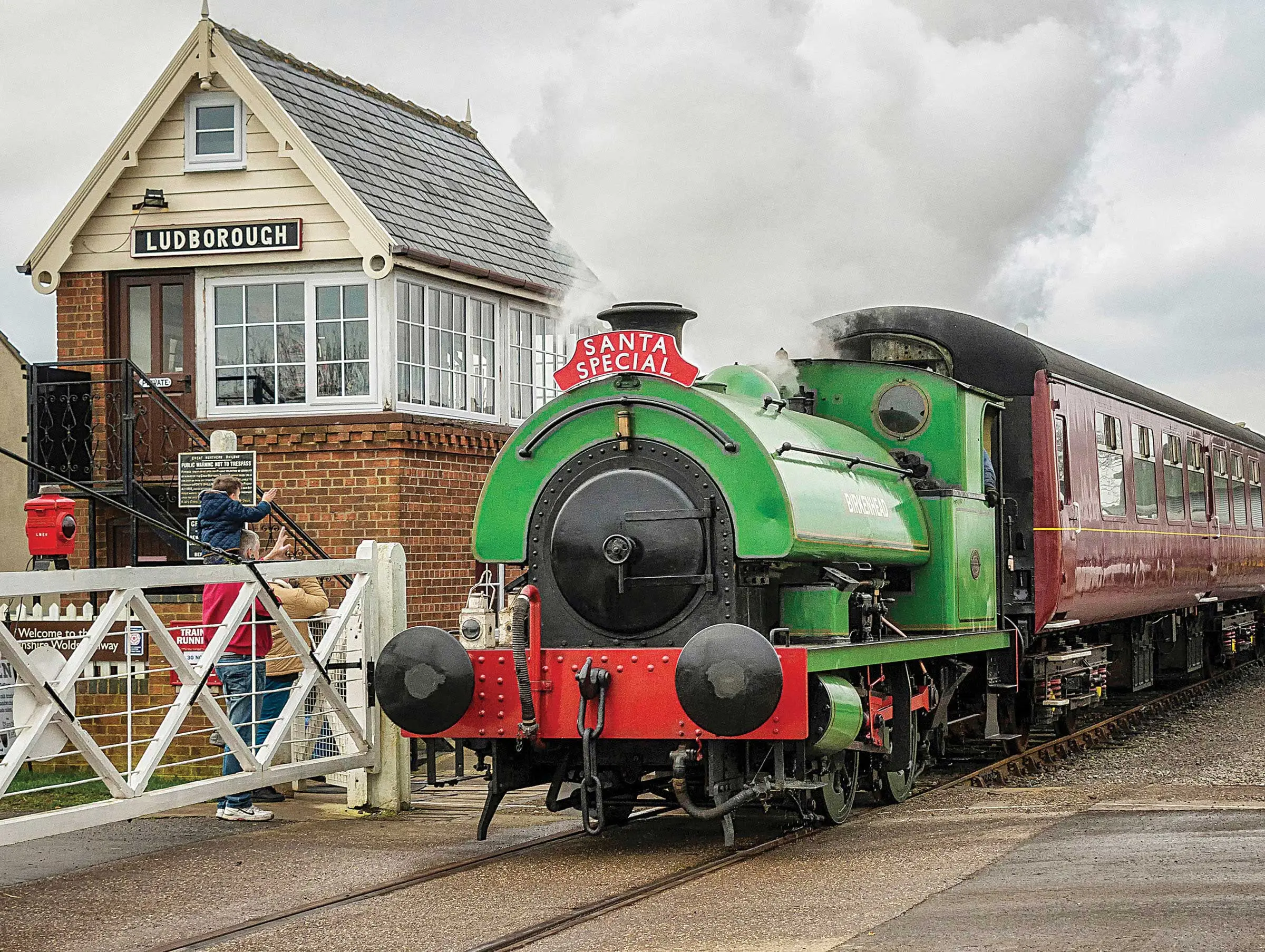 The Santa Special steam locomotive at Ludborough station